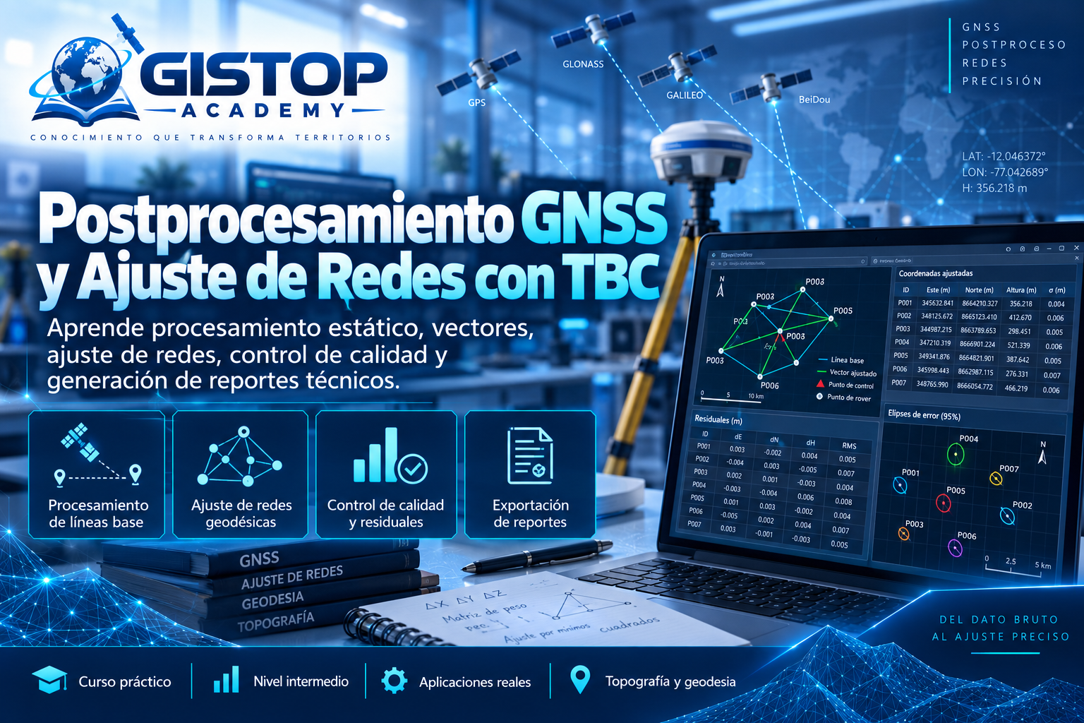 Postprocesamiento GNSS y Ajuste de Redes con Trimble Business Center (TBC)